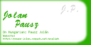 jolan pausz business card